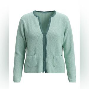 J MCLAUGHLIN WOMENS CARDIGAN STYLE BLOUSE WITH CLASPS GREEN SIZE S